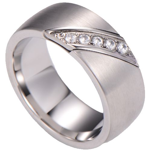 ***COI Tungsten Carbide Ring With Cubic Zirconia-00497DD