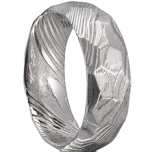 ***COI Tungsten Carbide Damascus Ring-00780DD
