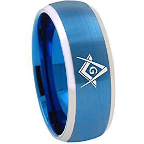 **COI Tungsten Carbide Masonic Beveled Edges Ring-TG1867AAAA