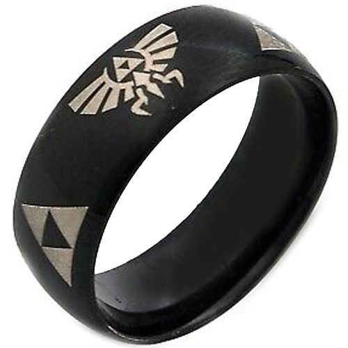 COI Black Tungsten Carbide Legend Zelda Ring - TG2376CC