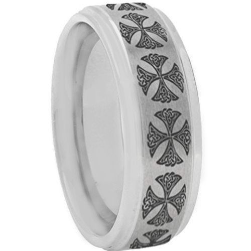 COI Tungsten Carbide Cross Step Edges Ring - TG2419AA