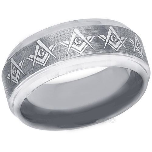 COI Tungsten Carbide Masonic Step Edges Ring - TG3271CC