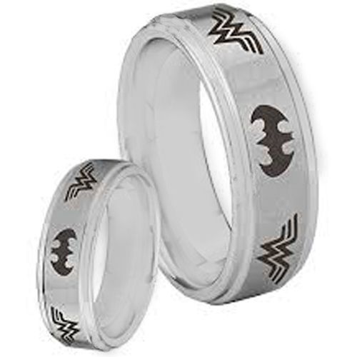 *COI Tungsten Carbide Bat Man Wonder Women Ring - TG3375AA