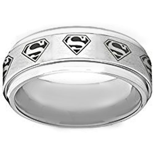 *COI Tungsten Carbide Super Man Step Edges Ring - TG1295AA