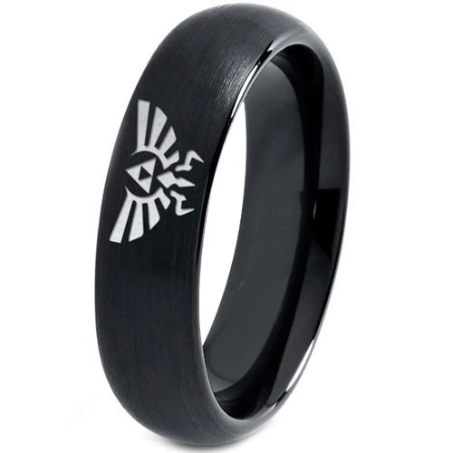 COI Black Tungsten Carbide Legend Zelda Ring - TG4362CC