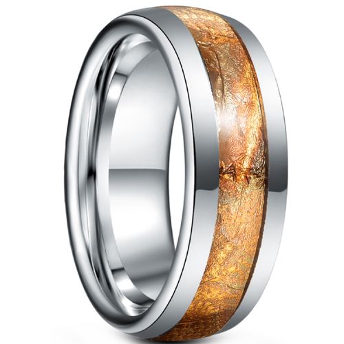 **COI Tungsten Carbide Dome Court Ring With Meteorite-7900DD