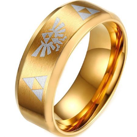 *COI Gold Tone Tungsten Carbide Legend Zelda Ring - TG806CC