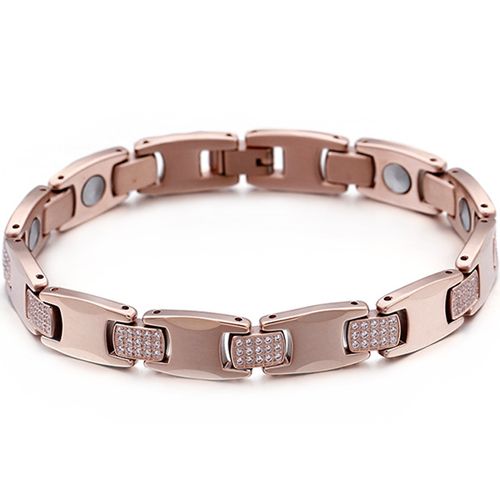COI Rose Tungsten Carbide Bracelet With Cubic Zirconia(Length: 8.26 inches)-8493CC