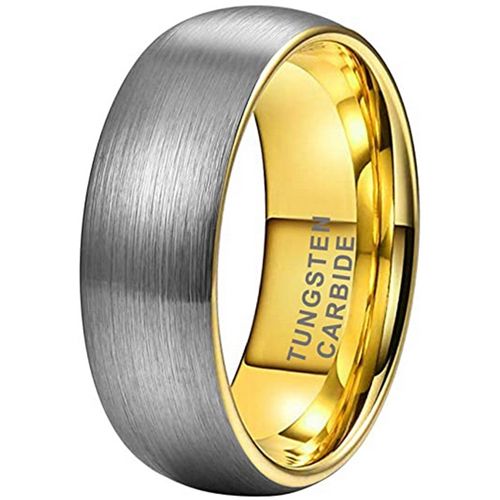 **COI Tungsten Carbide Gold Tone Silver Dome Court Ring-9406DD