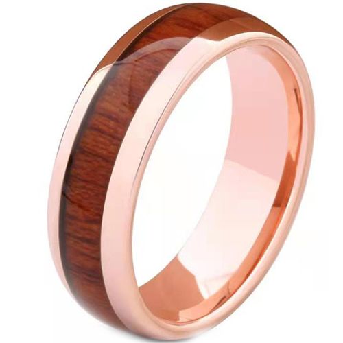 **COI Rose Tungsten Carbide Wood Dome Court Ring-9410DD