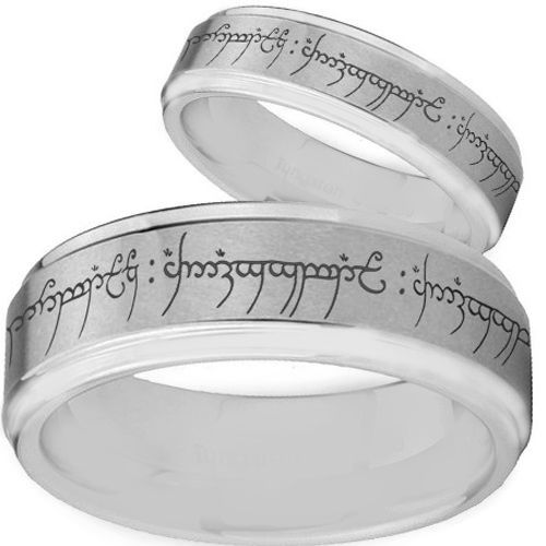 *COI Tungsten Carbide Lord the Rings Ring Power Step Edges Ring-TG2475BB