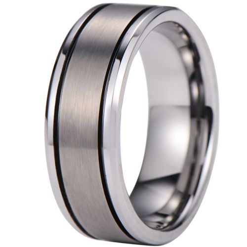 COI Tungsten Carbide Double Grooves Ring - TG1927