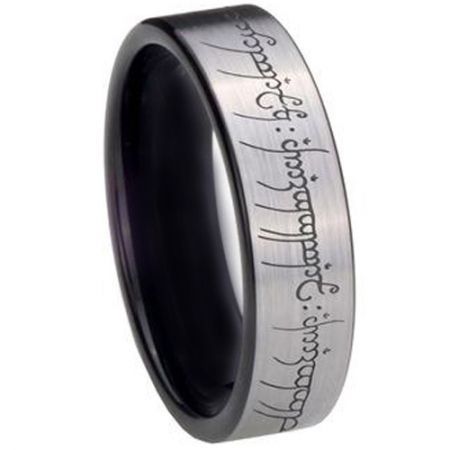 *COI Tungsten Carbide Lord Of Rings Ring Power Pipe Cut Ring-TG2213