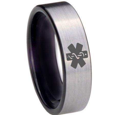 COI Tungsten Carbide Medical Alert Dome Court Ring-TG3975BB