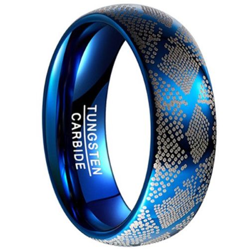 COI Blue Tungsten Carbide Dome Court Ring-TG4531