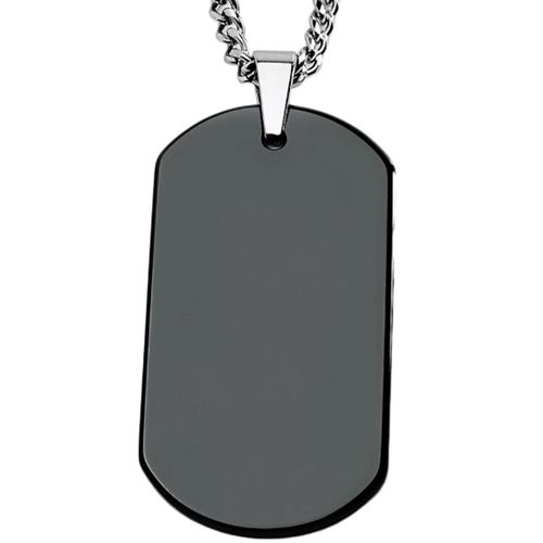 COI Black Tungsten Carbide Dog Tag Pendant-TG5066