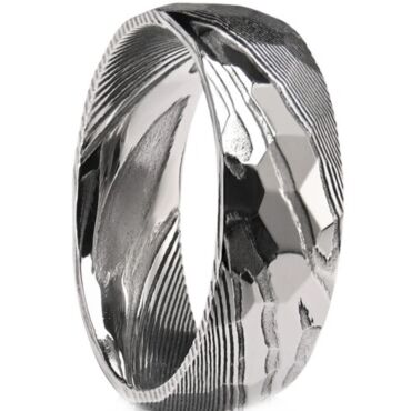 ***COI Tungsten Carbide Damascus Dome Court Ring-01190DD