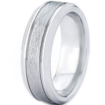 *COI Tungsten Carbide Sandblasted Double Grooves Ring-TG2425AA