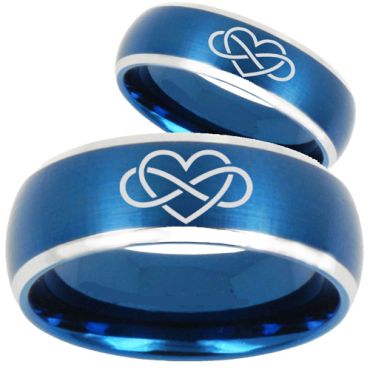 *COI Tungsten Carbide Infinity Heart Beveled Edges Ring-TG3063CC