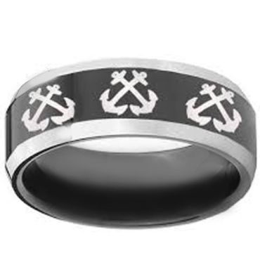 COI Tungsten Carbide Anchor Beveled Edges Ring-TG3331CC