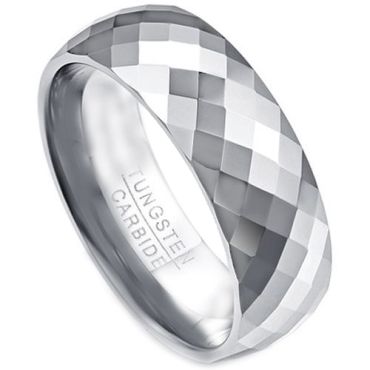 COI Tungsten Carbide Faceted Wedding Band Ring - TG333