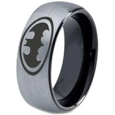 *COI Tungsten Carbide Bat Man Dome Court Ring - TG4006CC