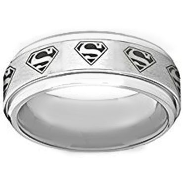 *COI Tungsten Carbide Super Man Step Edges Ring - TG1295AA