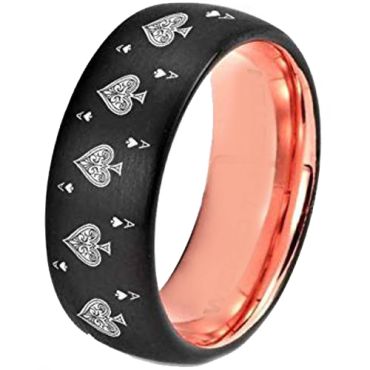 COI Tungsten Carbide Rose Black Ace of Spades Ring-TG4166