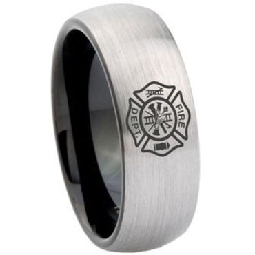 COI Tungsten Carbide Firefighter Dome Court Ring - TG4167