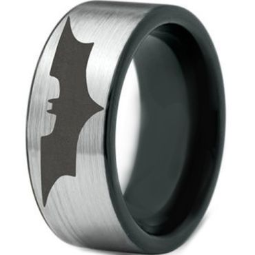 *COI Tungsten Carbide Bat Man Dome Court Ring-TG4570