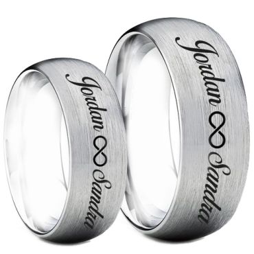 COI Tungsten Carbide Ring With Custom Names Engraving-TG5005