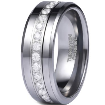 **COI Tungsten Carbide Ring With Cubic Zirconia-7218AA