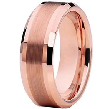 **COI Rose Tungsten Carbide Polished Matt Beveled Edges Ring-7312