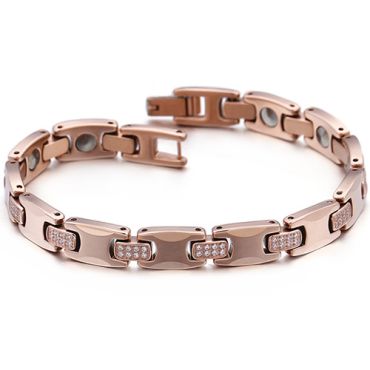 COI Rose Tungsten Carbide Bracelet With Cubic Zirconia(Length: 7.67 inches)-8491CC