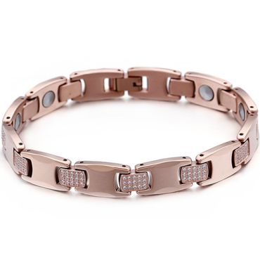 COI Rose Tungsten Carbide Bracelet With Cubic Zirconia(Length: 8.26 inches)-8493CC