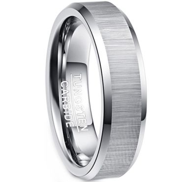 **COI Tungsten Carbide Matt & Shiny Beveled Edges Ring-9304DD