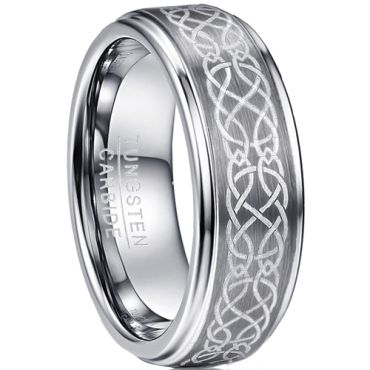 **COI Tungsten Carbide Celtic Step Edges Ring-9306DD