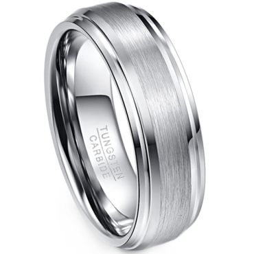 **COI Tungsten Carbide Polished & Matt Step Edges Ring-9369AA