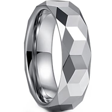 **COI Tungsten Carbide Faceted Ring-9391AA