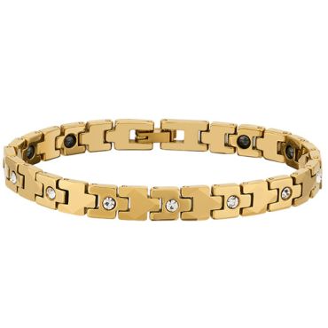 COI Tungsten Carbide Rose/Gold Tone Cubic Zirconia Bracelet(Length: 7.28 inches)-9544CC