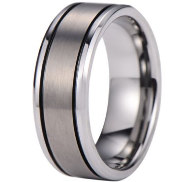 COI Tungsten Carbide Double Grooves Ring - TG1927