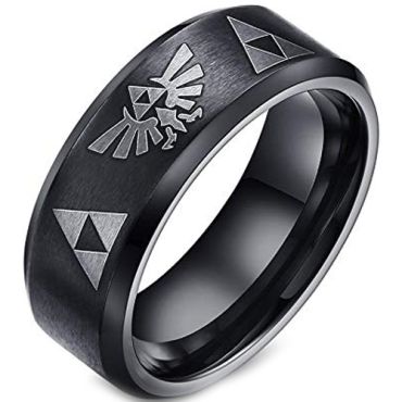 *COI Black Tungsten Carbide Legend Zelda Ring - TG2061