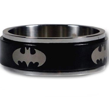 *COI Tungsten Carbide Bat Man Step Edges Ring - TG2961