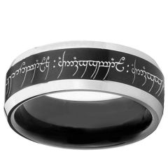*COI Tungsten Carbide Lord of Rings Ring Power Beveled Edges Ring-TG1629B