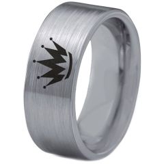 COI Tungsten Carbide King Crown Pipe Cut Flat Ring-2205