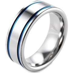 COI Tungsten Carbide Double Grooves Pipe Cut Ring-TG3806AA