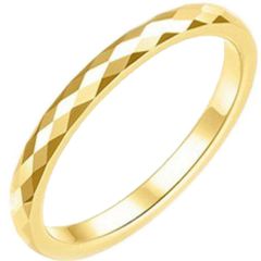 COI Gold Tone Tungsten Carbide 4mm Faceted Ring-TG2361