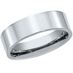 *COI Tungsten Carbide Polished Shiny Pipe Cut Flat Ring - TG2855