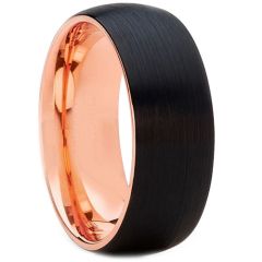 *COI Tungsten Carbide Black Rose Dome Court Ring - TG2555CC