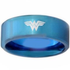 *COI Tungsten Carbide Wonder Women Pipe Cut Flat Ring-TG3175BB